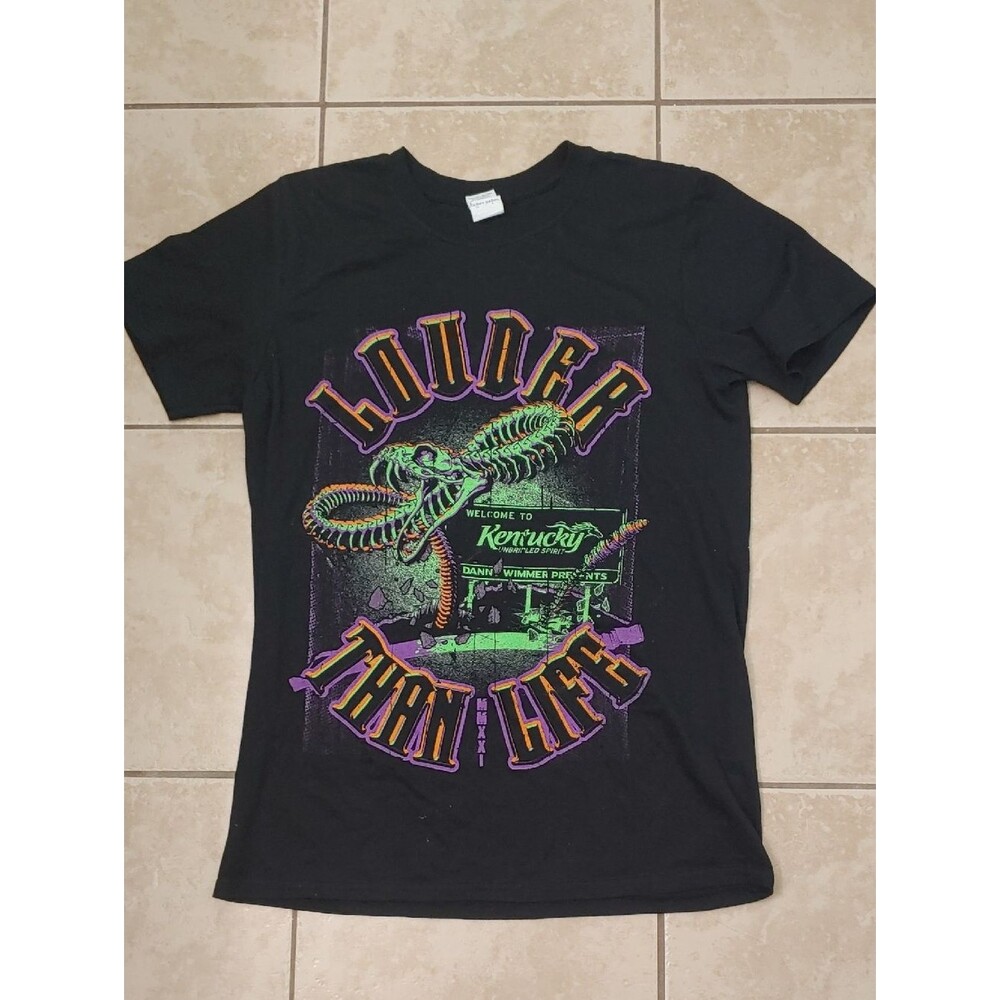Louder Than Life T Shirt Unisex S 2021 Neon Black Concert Music Festival Tee